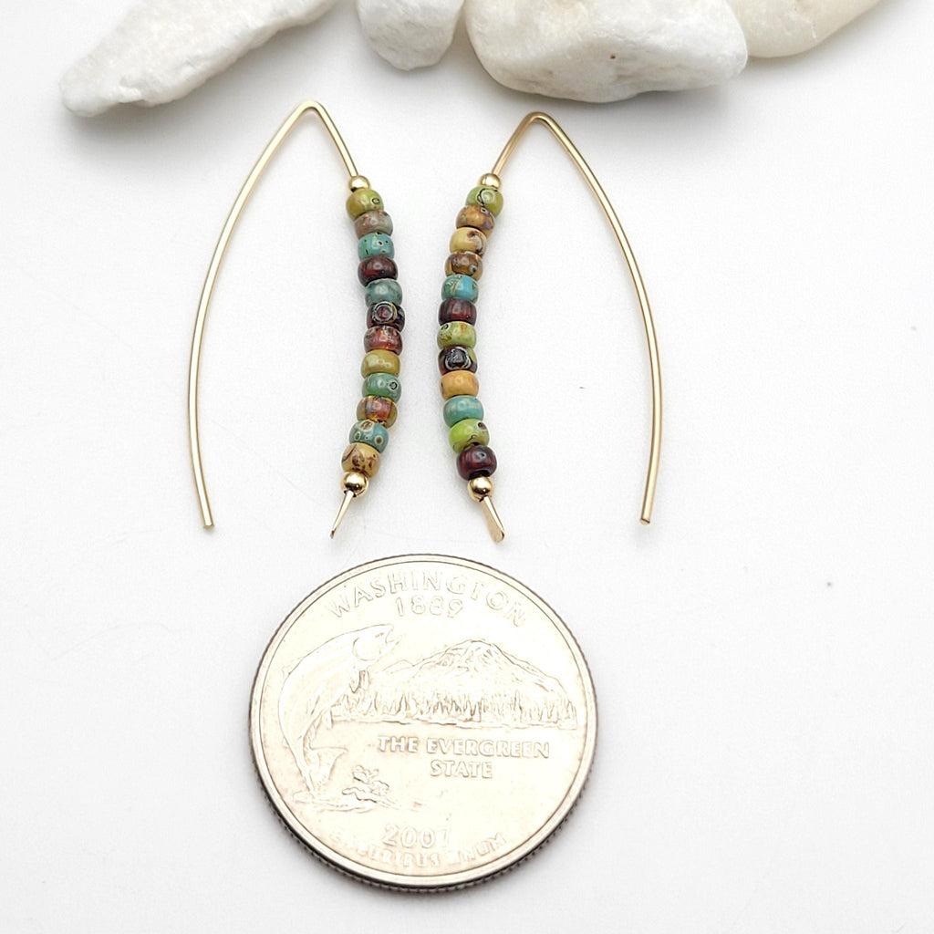 Wish - Colorful Gold Beaded Threaders Earrings Bijou by SAM