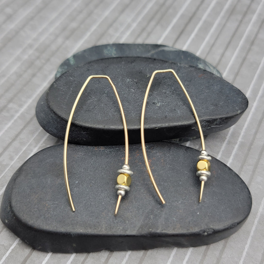 Luxe - Modern Gold Threaders Earrings Etsy