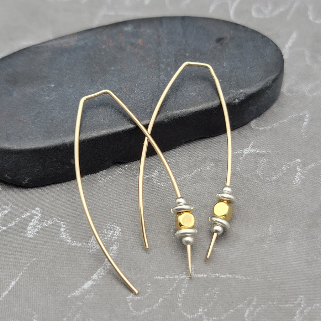 Luxe - Modern Gold Threaders Earrings Etsy