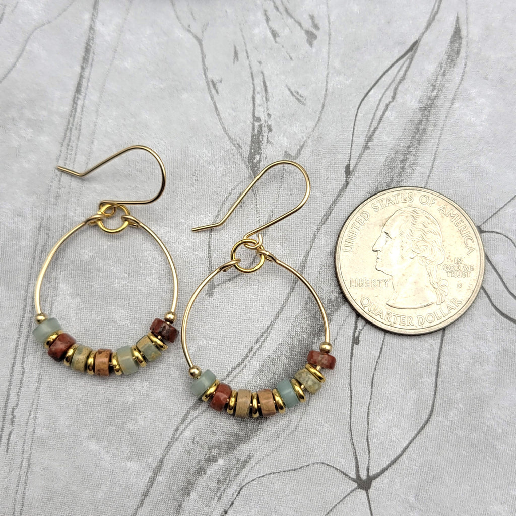 Boho - Earth Tone Jasper & Gold Earrings Etsy