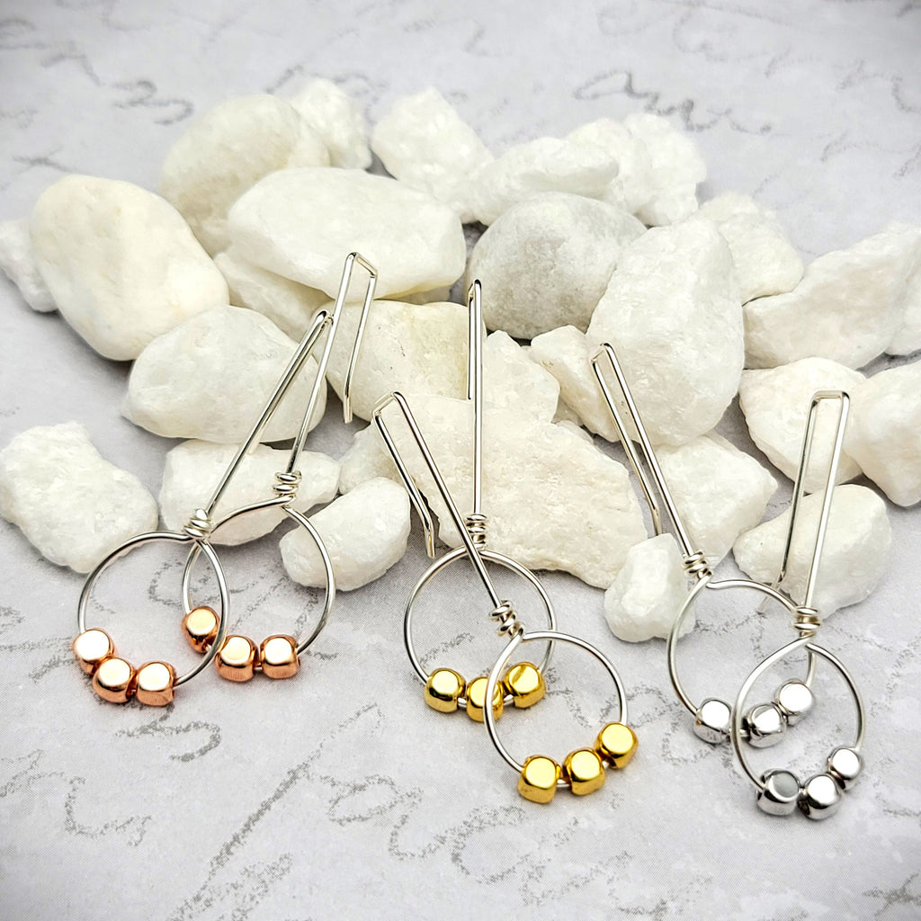Silver & Copper Threaders Earrings Etsy   