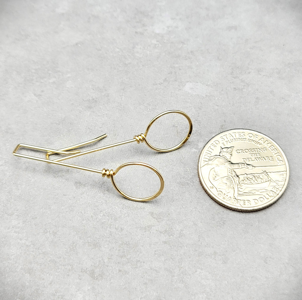 Gold Threader Hoops Earrings Etsy