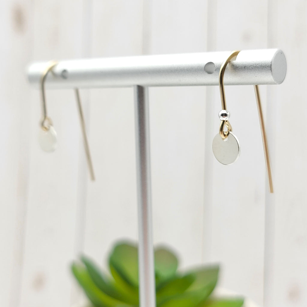 Luxe - Gold with Silver Disc Earrings Etsy