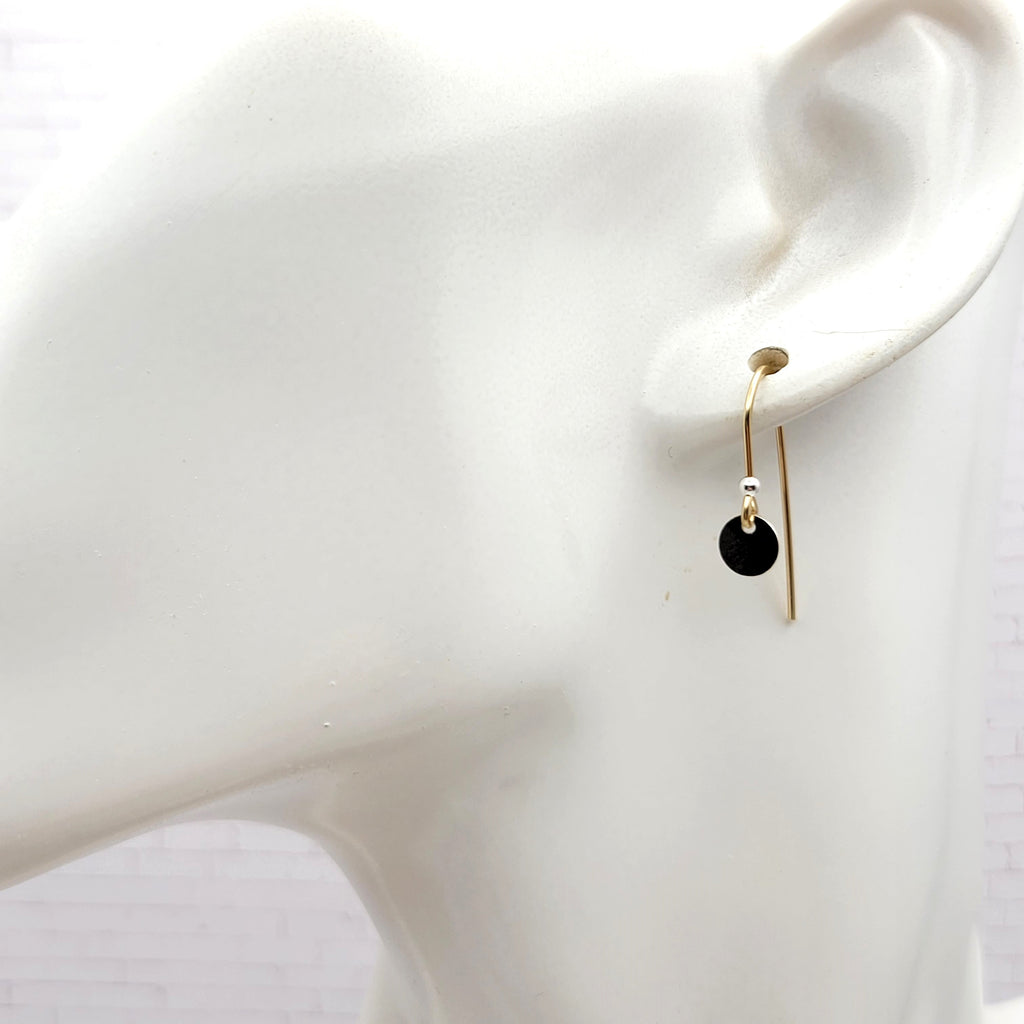 Luxe - Gold with Silver Disc Earrings Etsy