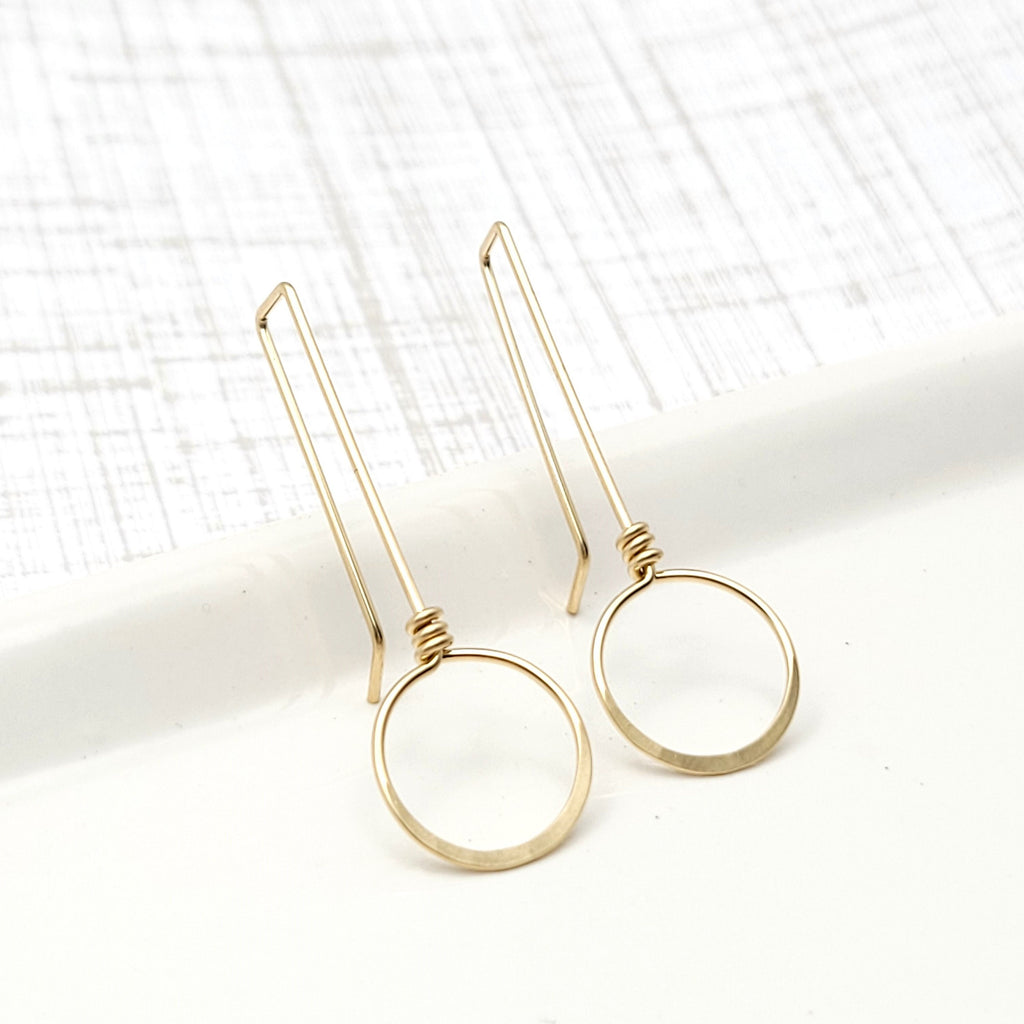 Gold Threader Hoops Earrings Etsy