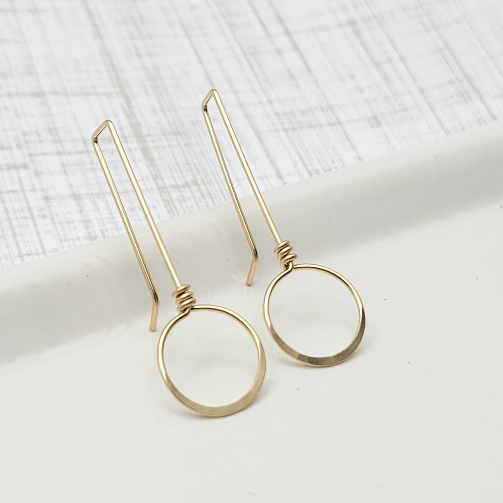 Gold Threader Hoops Earrings Etsy
