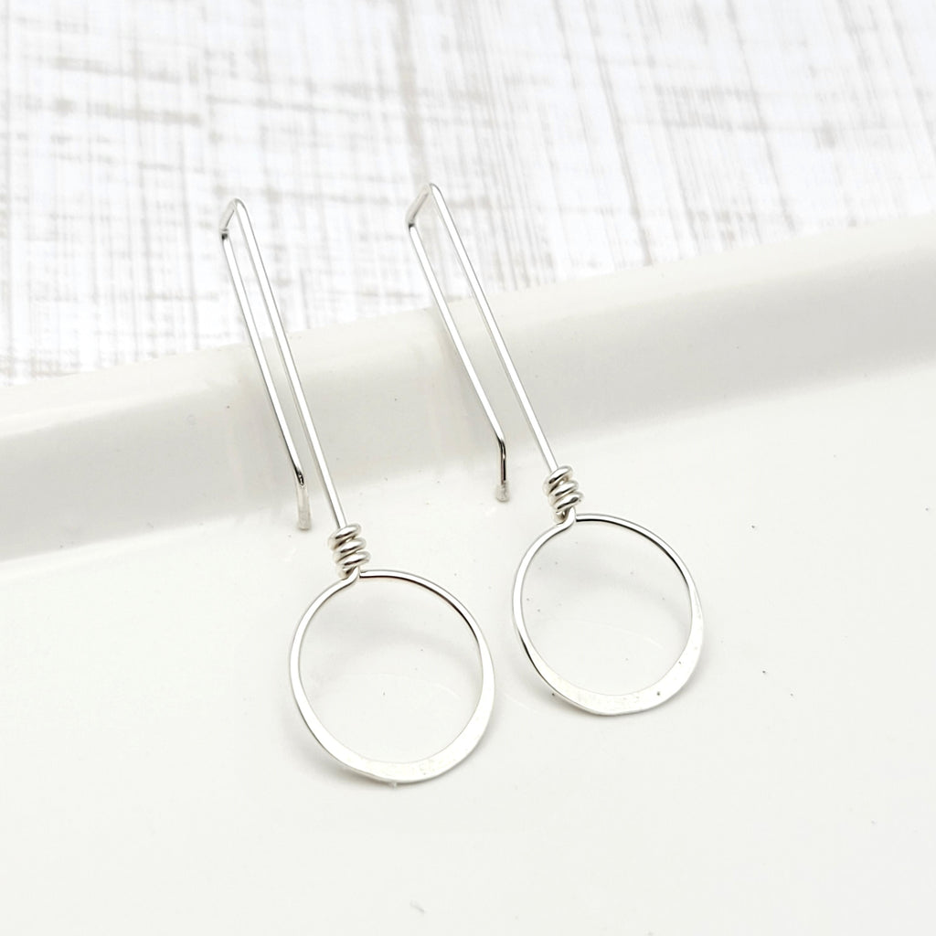 Silver Threaders - Hammered Hoop Earrings Etsy