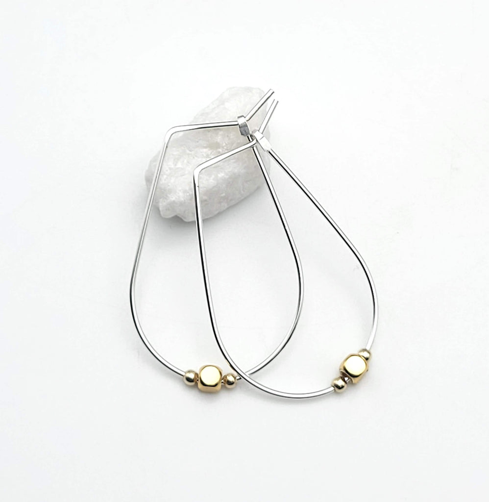Luxe - Silver & Gold Hoops Earrings Etsy