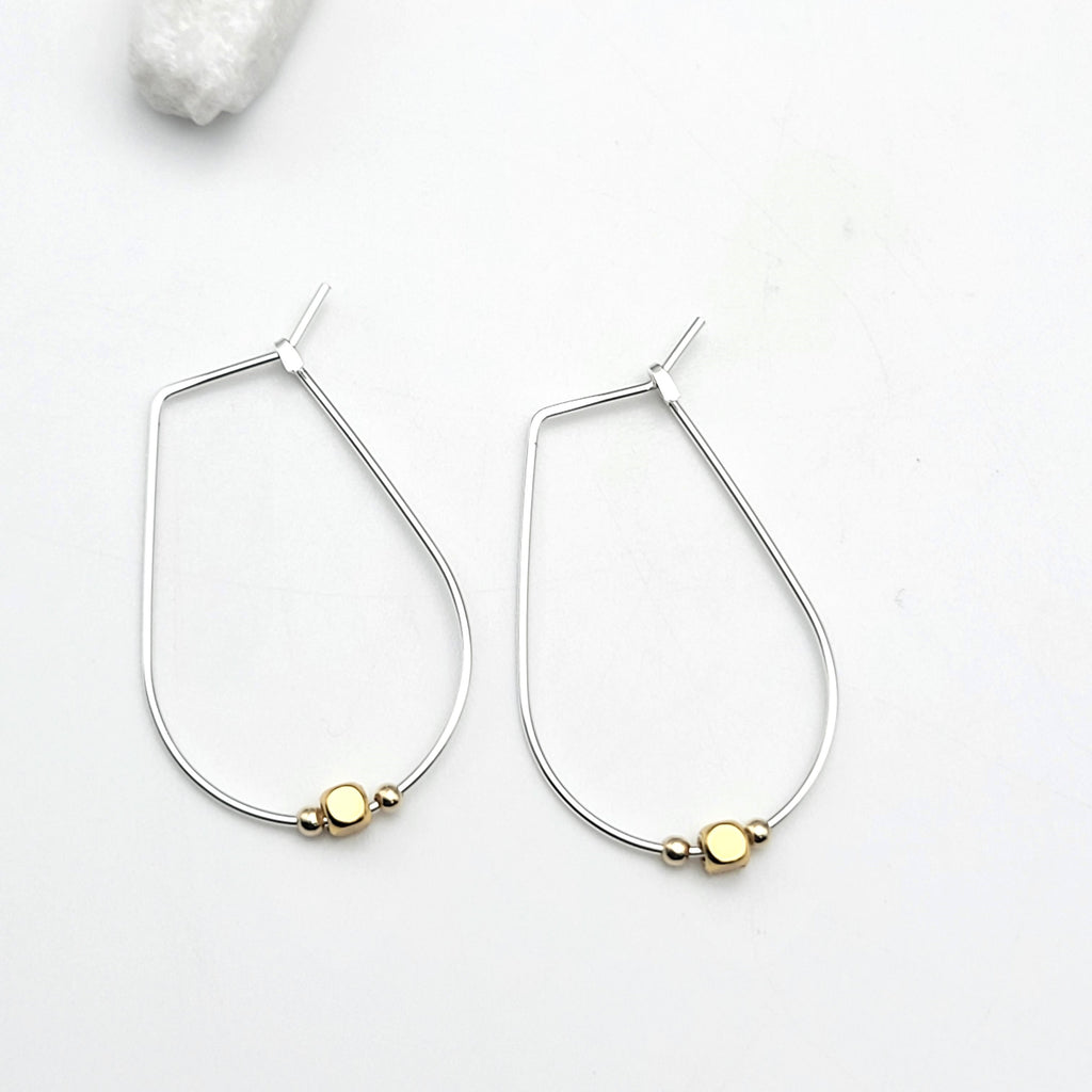Luxe - Silver & Gold Hoops Earrings Etsy
