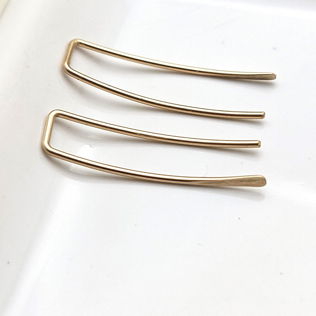 Hugs - Gold Ear Climber Earrings Etsy