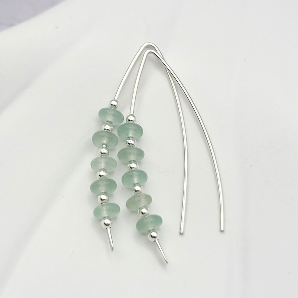 Wish - Silver & Green Aventurine Earrings Etsy