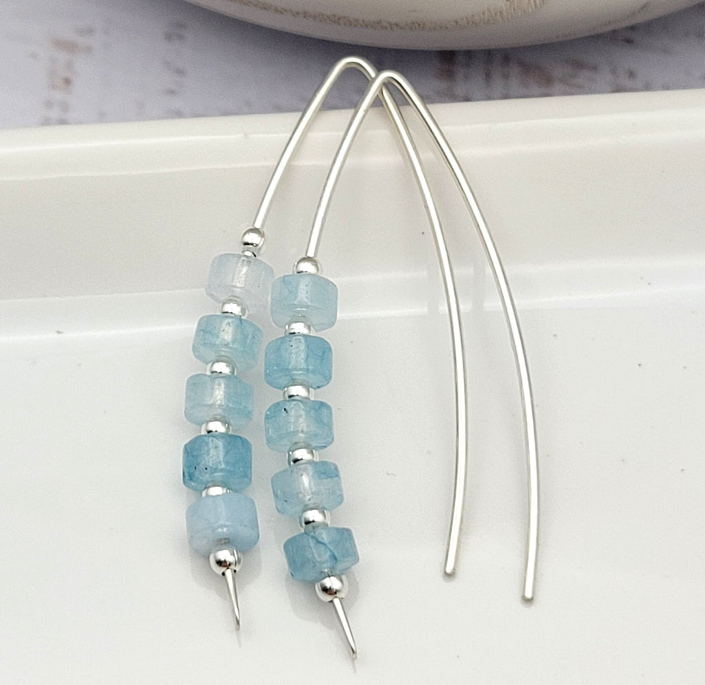 Wish - Silver & Aquamarine Earrings Etsy
