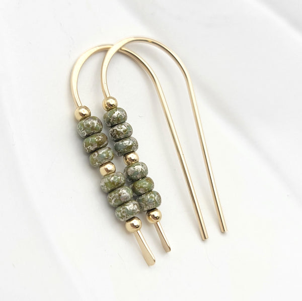 Cheval - Gold & Sage Green Earrings Etsy