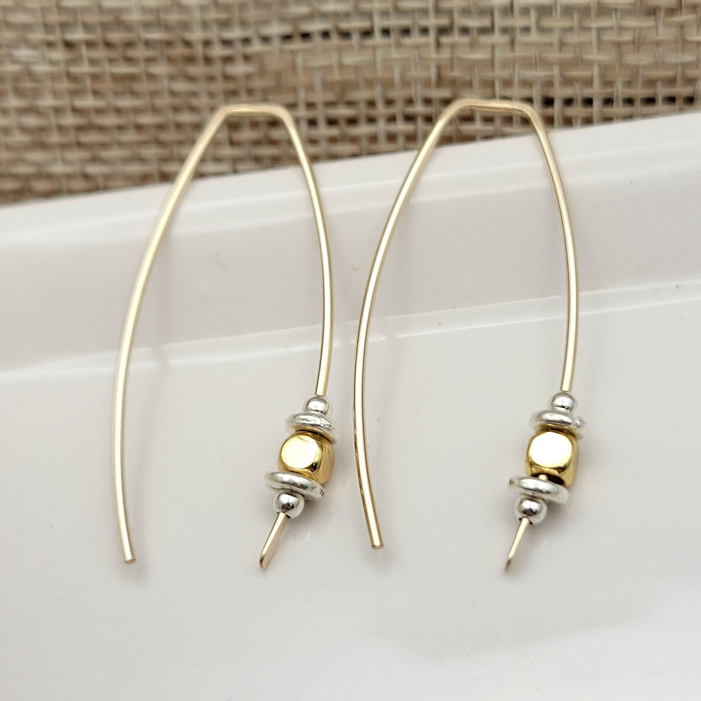 Luxe - Modern Gold Threaders Earrings Etsy