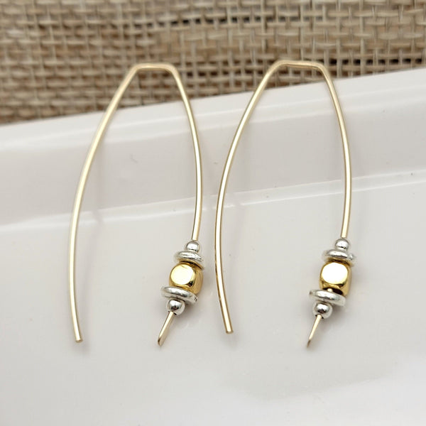 Luxe - Modern Gold Threaders Earrings Etsy