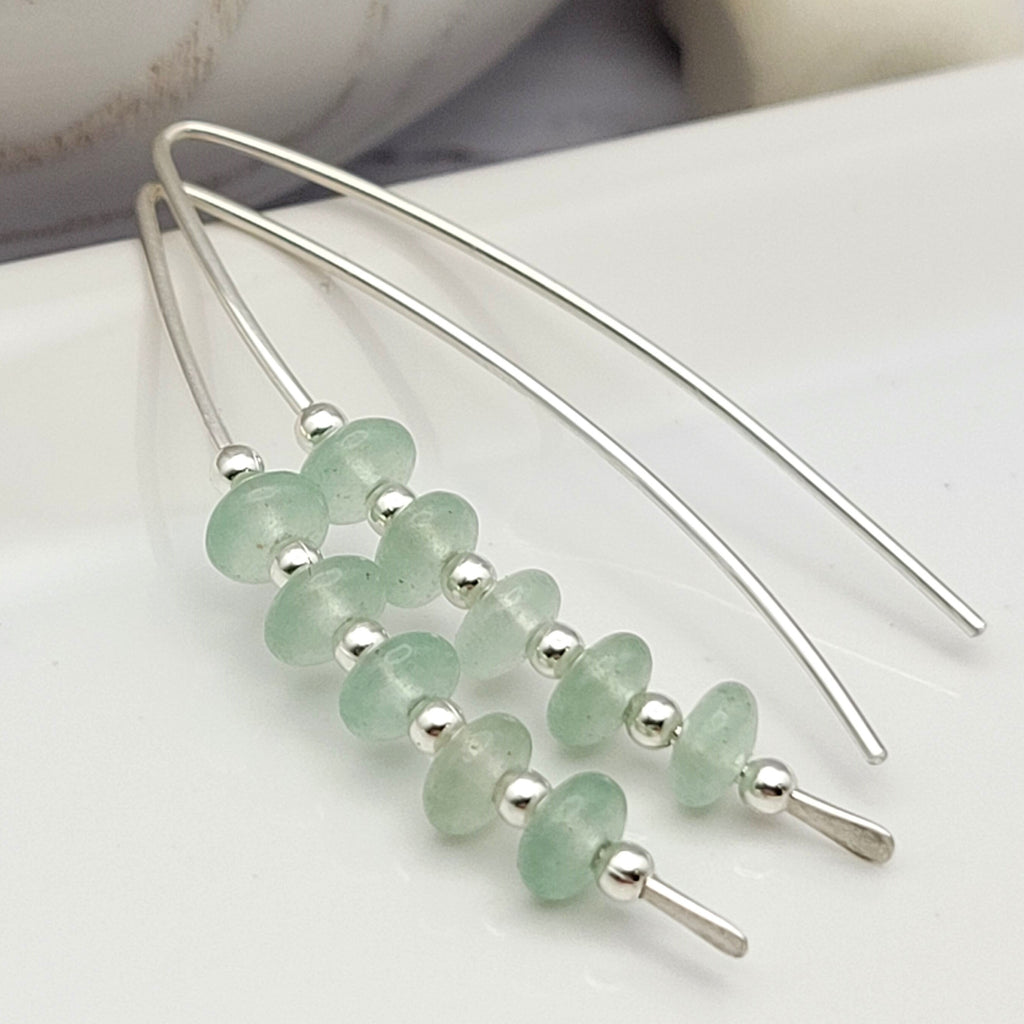 Wish - Silver & Green Aventurine Earrings Etsy