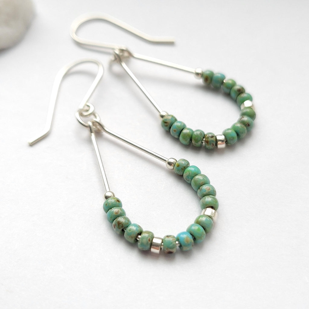 Lane - Silver & Turquoise Earrings Bijou by SAM