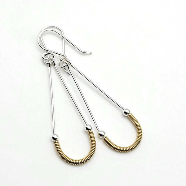 Harley - Silver & Gold Coil Hoops Earrings Bijou by SAM