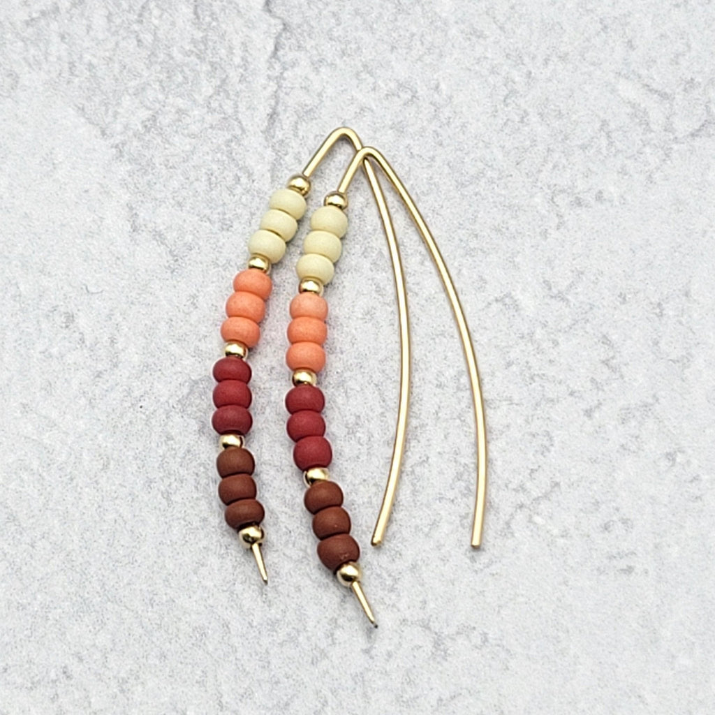 Wish - Gold & Red Ombre Earrings Bijou by SAM