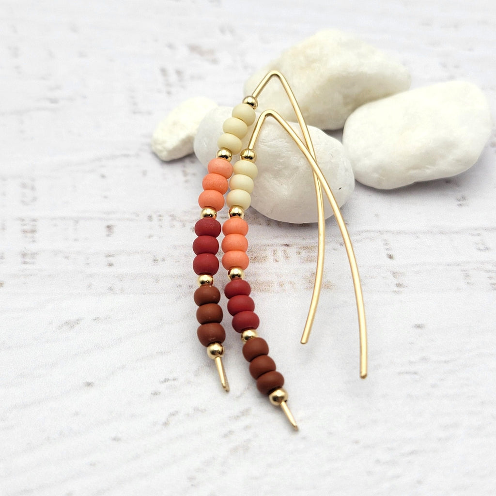 Wish - Gold & Red Ombre Earrings Bijou by SAM