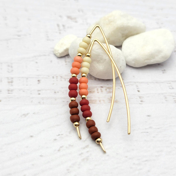 Wish - Gold & Red Ombre Earrings Bijou by SAM