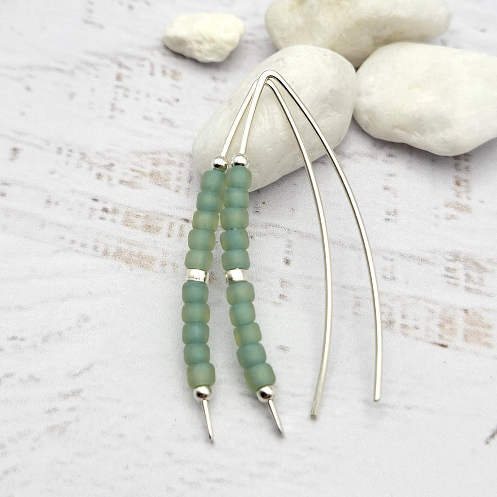 Wish - Sea Glass & Silver Earrings Bijou by SAM