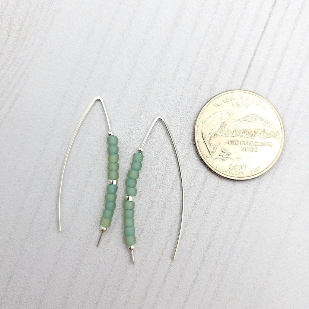 Wish - Sea Glass & Silver Earrings Bijou by SAM