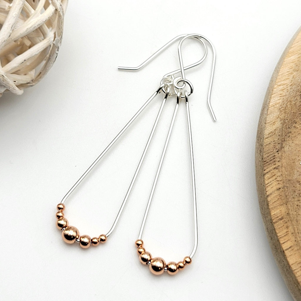 Harley - Silver and Copper Earrings Bijou by SAM