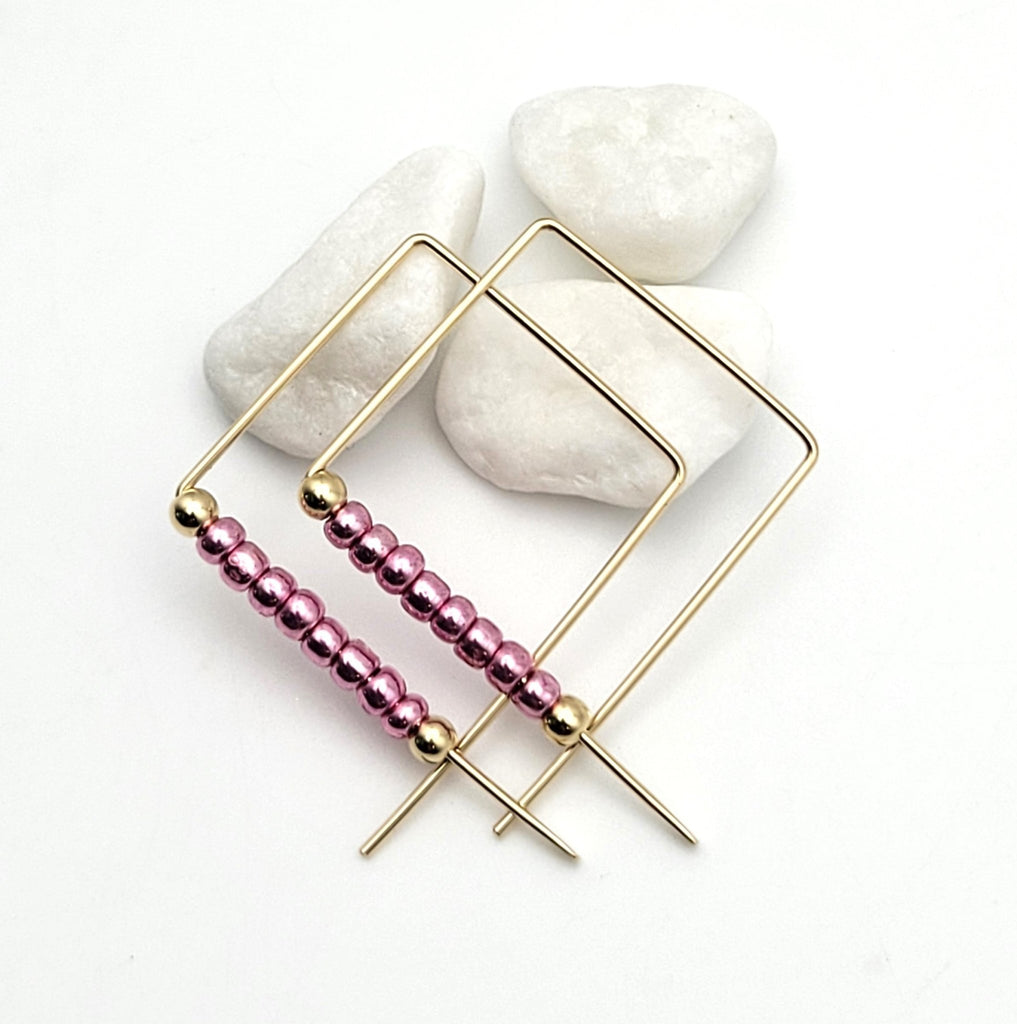 True - Gold & Pink Earrings Bijou by SAM