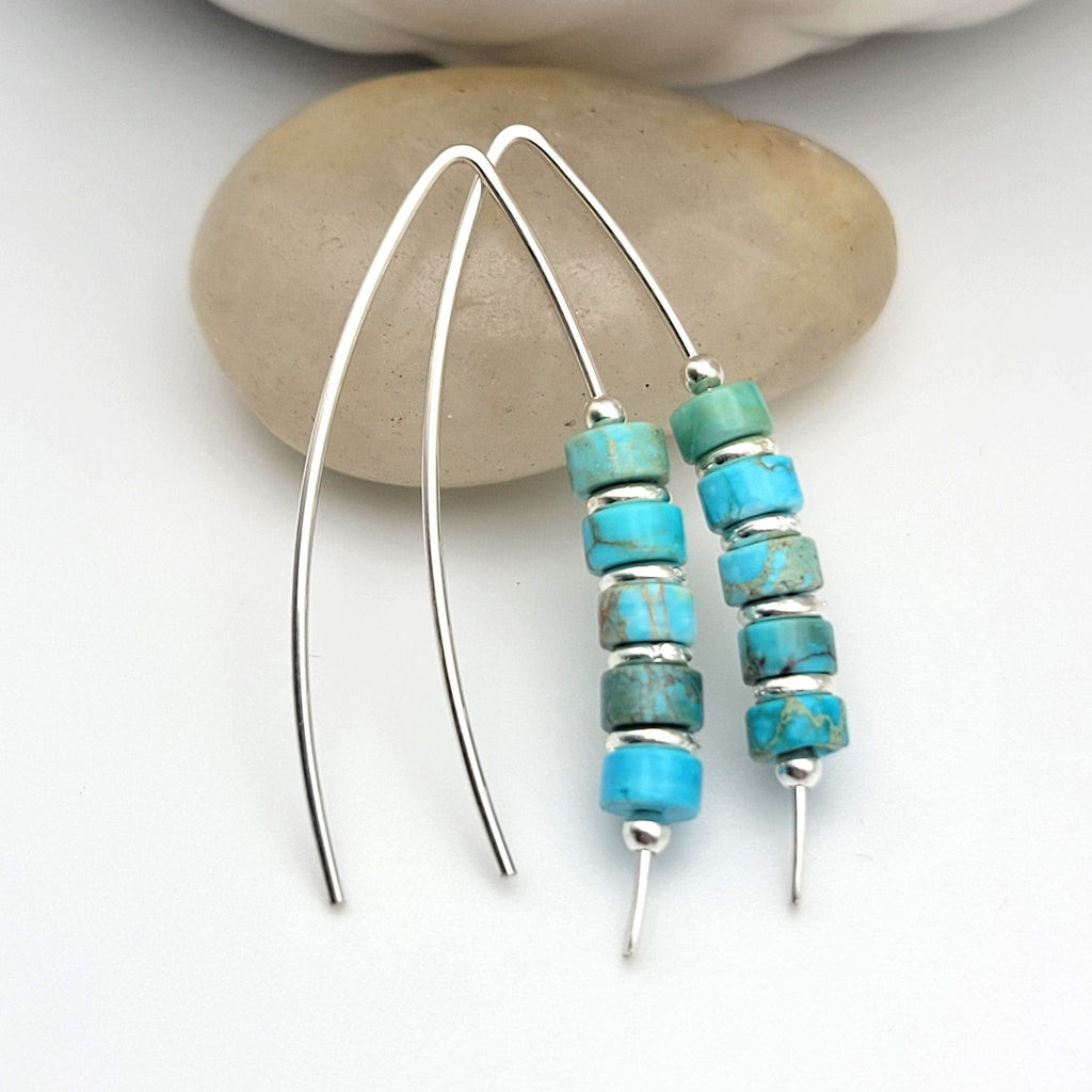 Wish -Turquoise & Silver Earrings Bijou by SAM