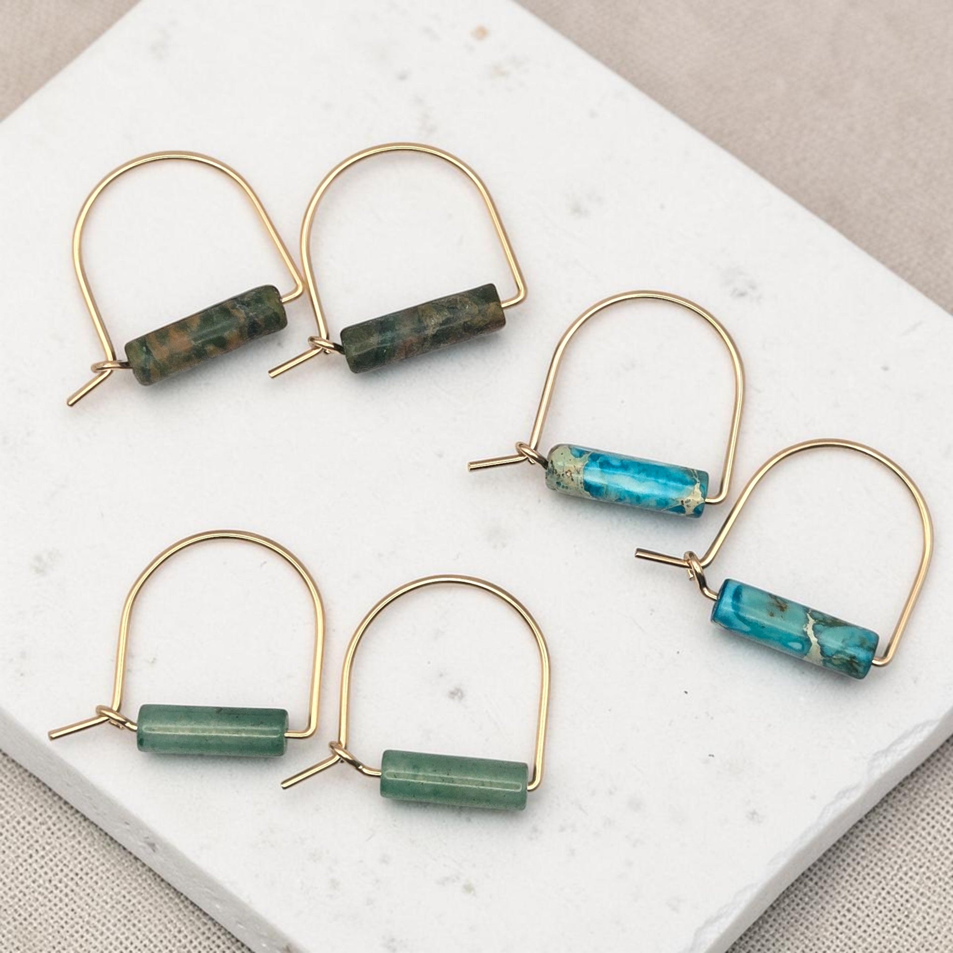 Arc Gemstone Earrings