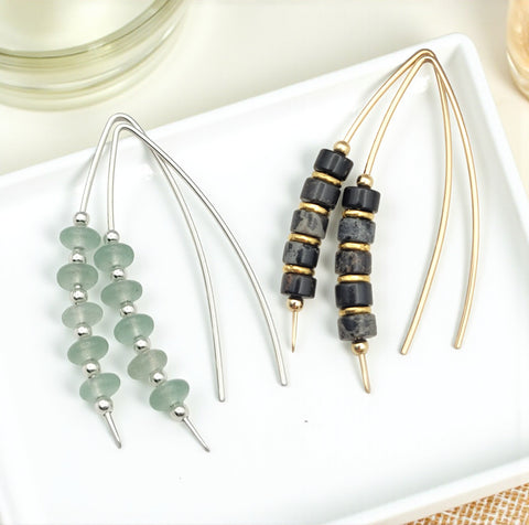 Gemstone Threader Earrings