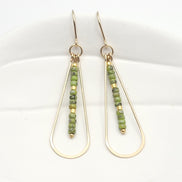 Harley - Gold & Chartreuse Green Earrings Bijou by SAM   