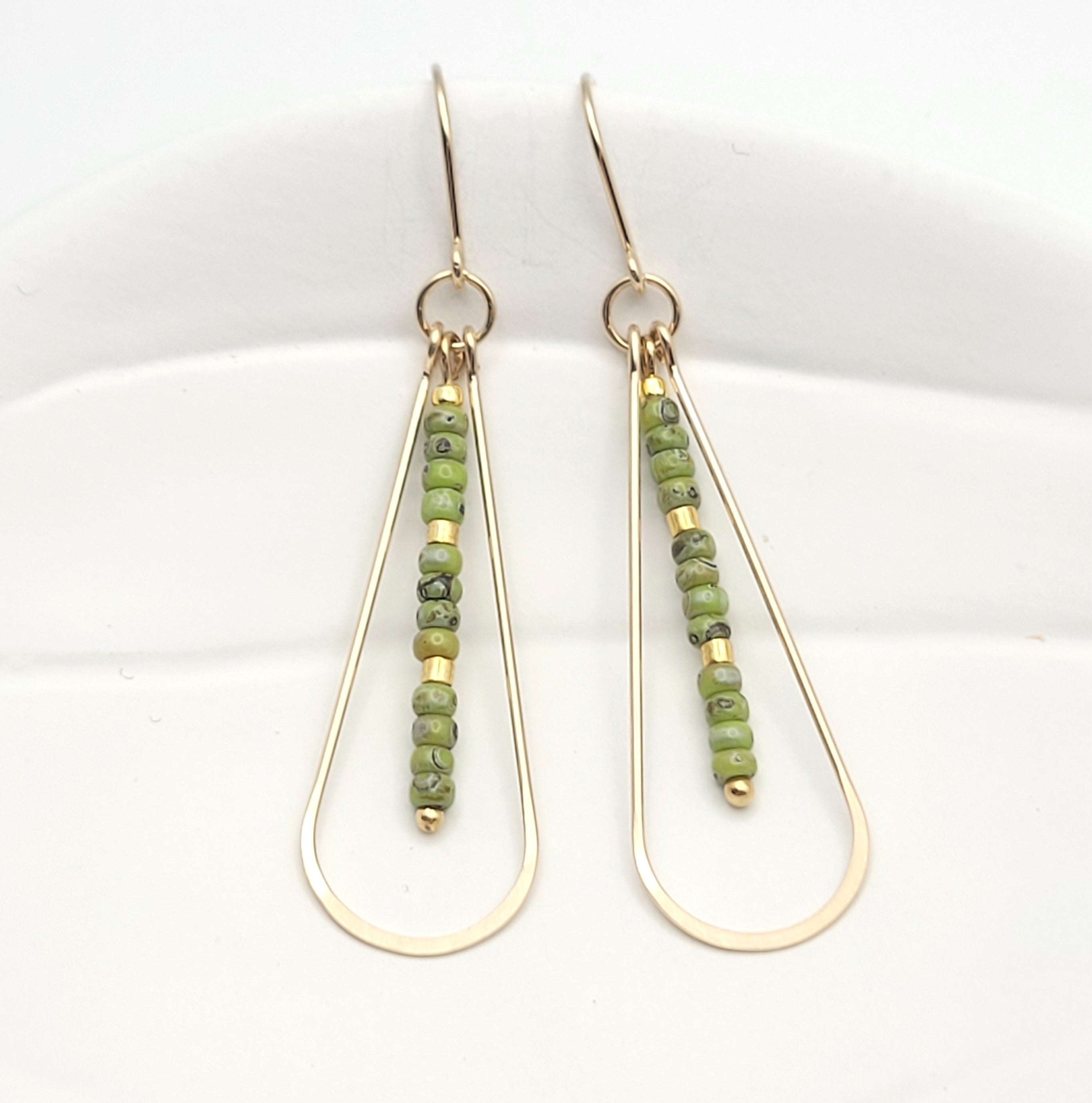 Harley - Gold & Chartreuse Green Earrings Bijou by SAM   