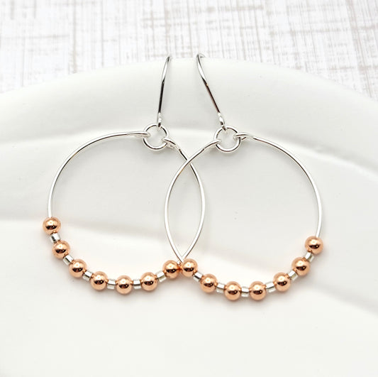 Luxe - Silver & Copper Earrings Bijou by SAM   