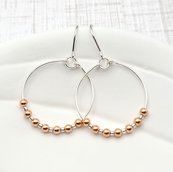 Luxe - Silver & Copper Earrings Bijou by SAM   