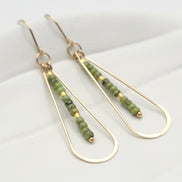 Harley - Gold & Chartreuse Green Earrings Bijou by SAM   