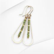 Harley - Gold & Chartreuse Green Earrings Bijou by SAM   