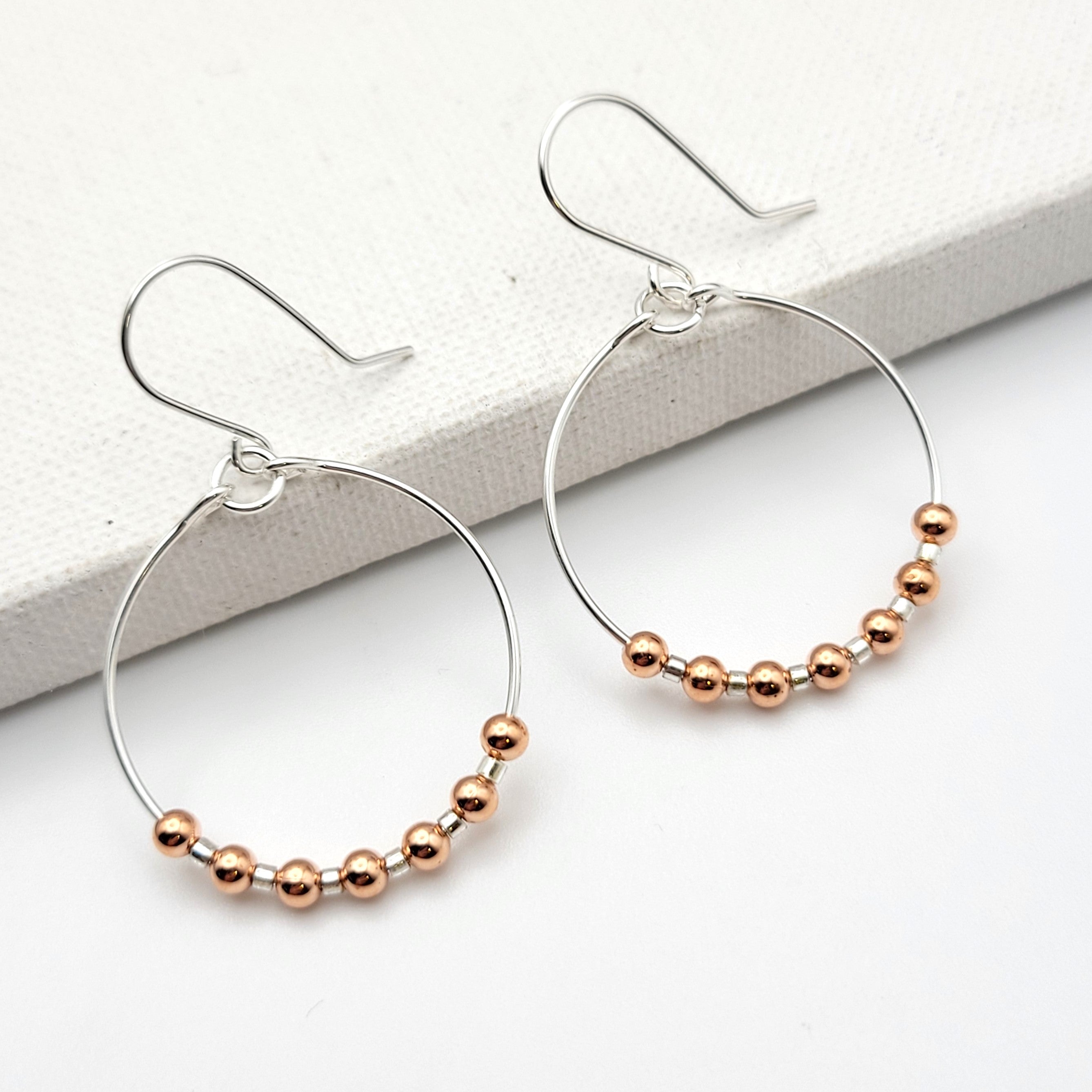 Luxe - Silver & Copper Earrings Bijou by SAM   