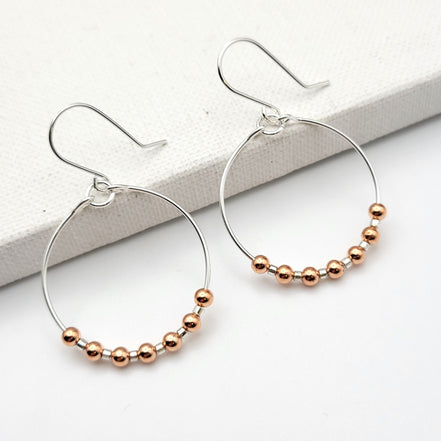 Luxe - Silver & Copper Earrings Bijou by SAM   