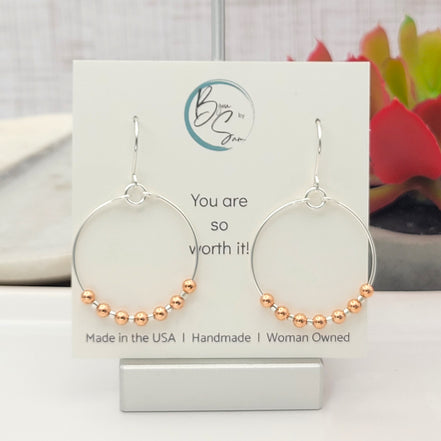 Luxe - Silver & Copper Earrings Bijou by SAM   