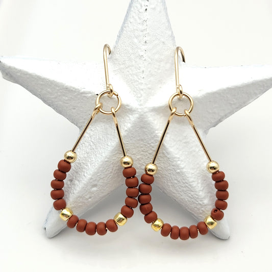 Lane - Gold & Burnt Sienna Earrings Bijou by SAM   