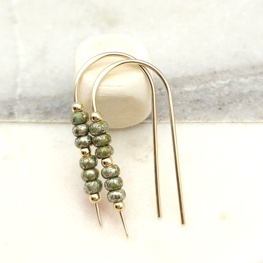 Cheval - Gold & Sage Green Earrings Etsy   