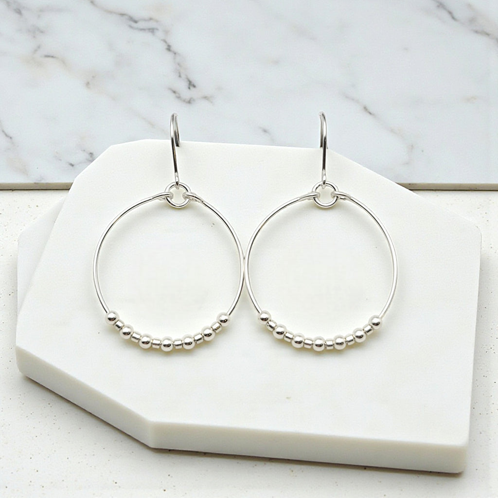 Luxe - Silver & Silver Earrings Bijou by SAM