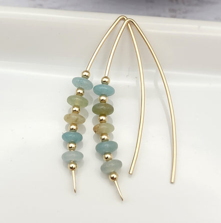 Wish - Gold & Amazonite Earrings Bijou by SAM   