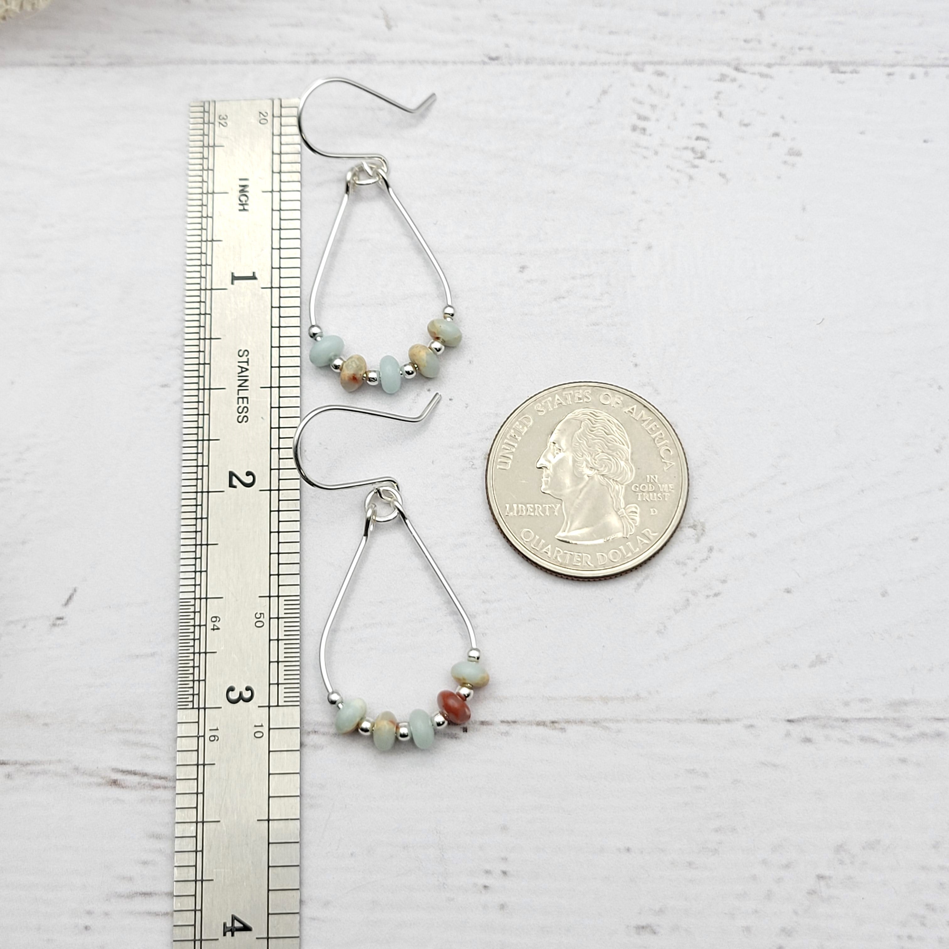 Lane - Silver & Aqua Terra Jasper Earrings Bijou by SAM   