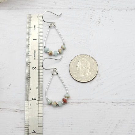 Lane - Silver & Aqua Terra Jasper Earrings Bijou by SAM   
