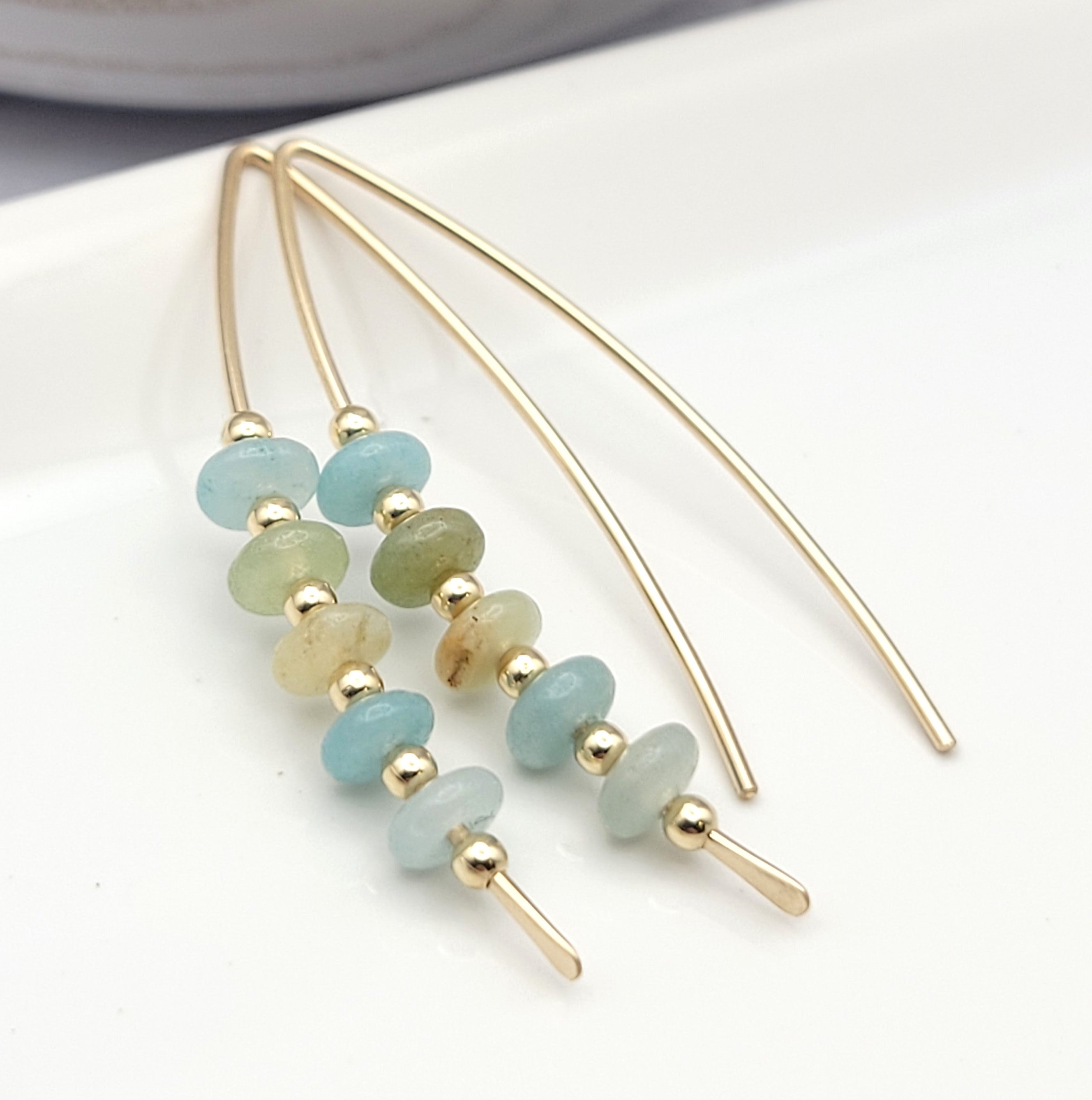 Wish - Gold & Amazonite Earrings Bijou by SAM   