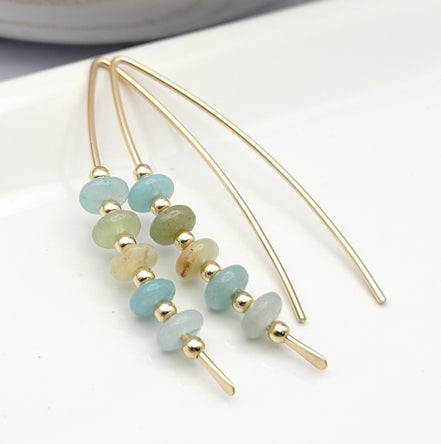 Wish - Gold & Amazonite Earrings Bijou by SAM   