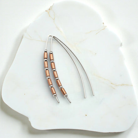 Wish - Copper Tube Beads Earrings Bijou by SAM